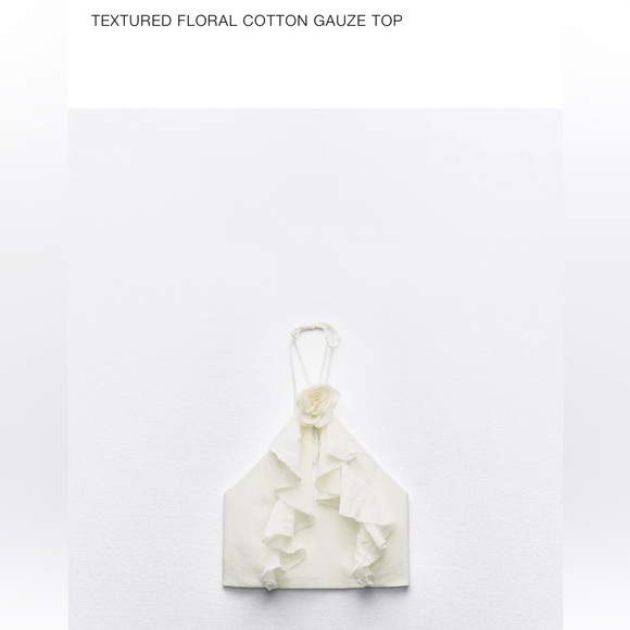 Zara Textured Ruffled Halter Top - Picture 3 of 3